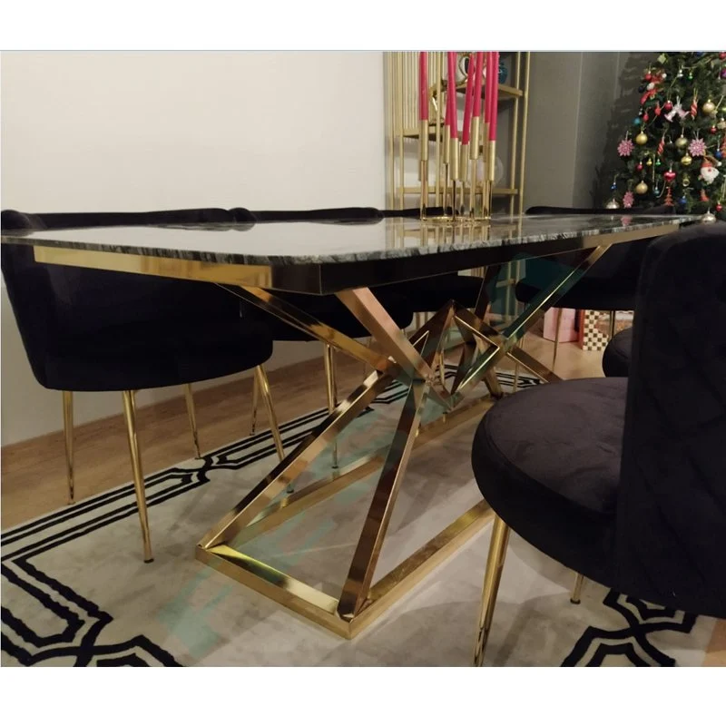 Black Wood Marble Table 68